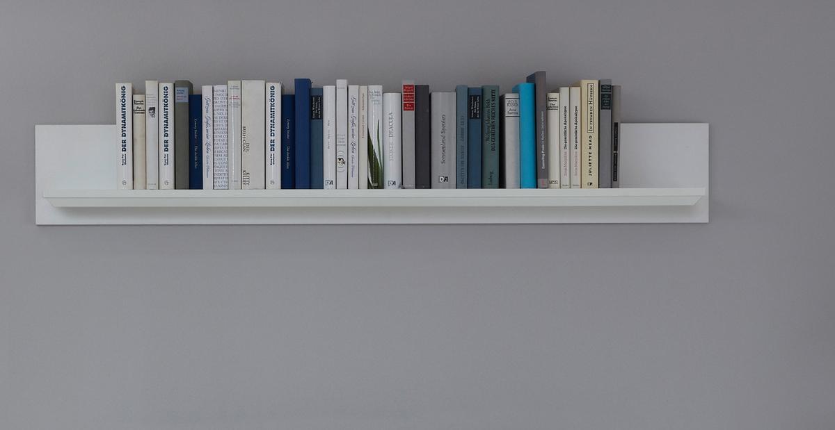 WANDBOARD weiß Landhaus, Wandregal 139 x 21 cm Bücherregal - Weiß, Holzwerkstoff (139/21/18cm) - Top.Furn