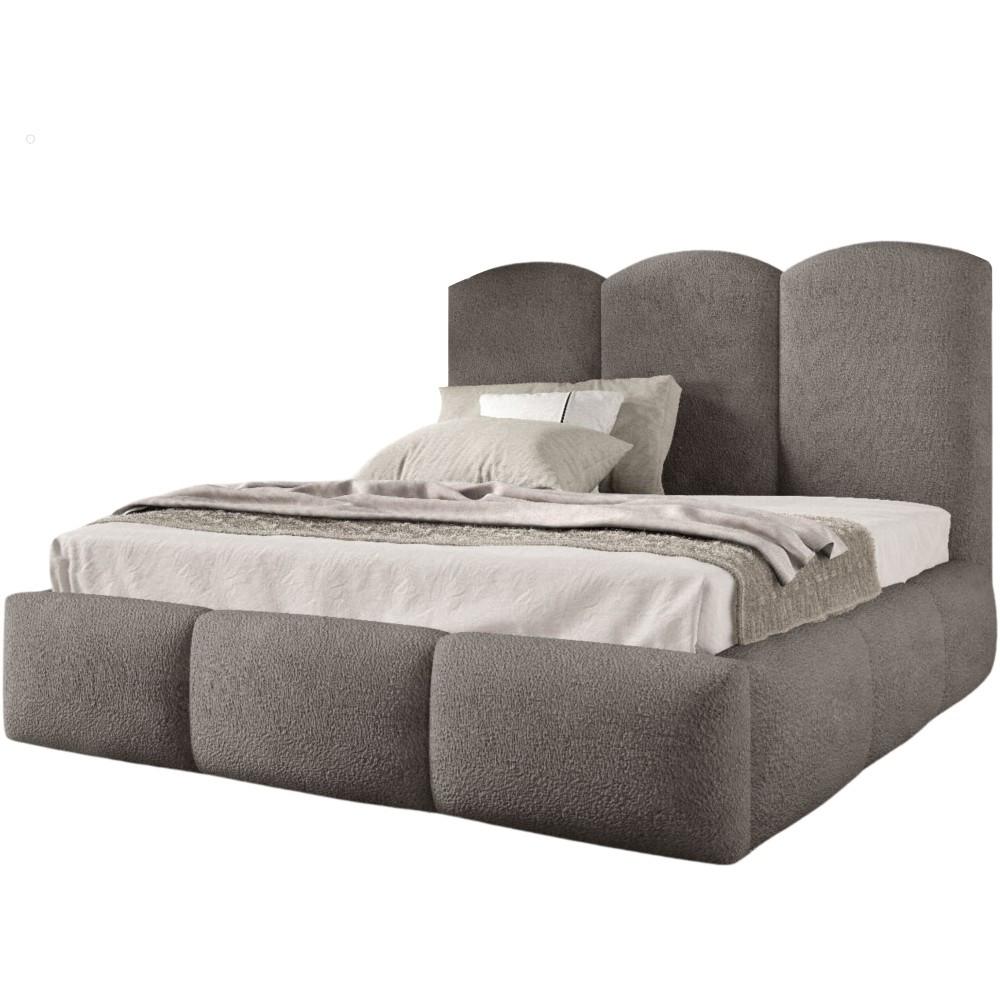 POLSTERBETT Bero, 200x200, Bouclé-Stoff, Grau - Grau, Textil (200/200cm) - Beautysofa