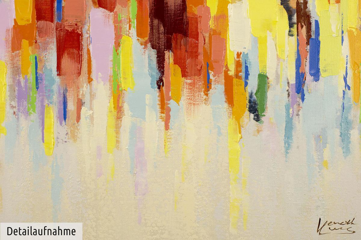 ACRYLBILD HANDGEMALT 80/80 cm - Beige/Multicolor, Holz/Textil (80/80cm) - KUNSTLOFT