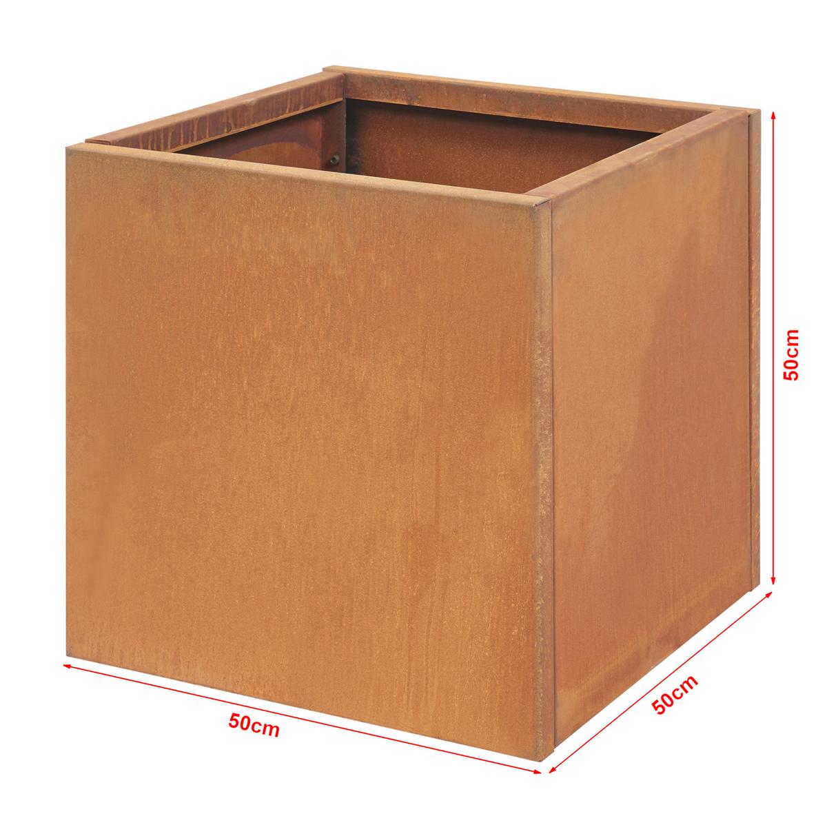 PFLANZKÜBEL Vaargel - Rostfarben, Metall (50/50/50cm) - casa.pro