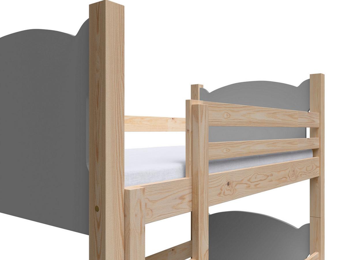 ETAGENBETT LEONE mit Bettkasten 80x180 cm Kieferfarben - Kieferfarben/Grau, Holz (80/180cm) - MASSENO