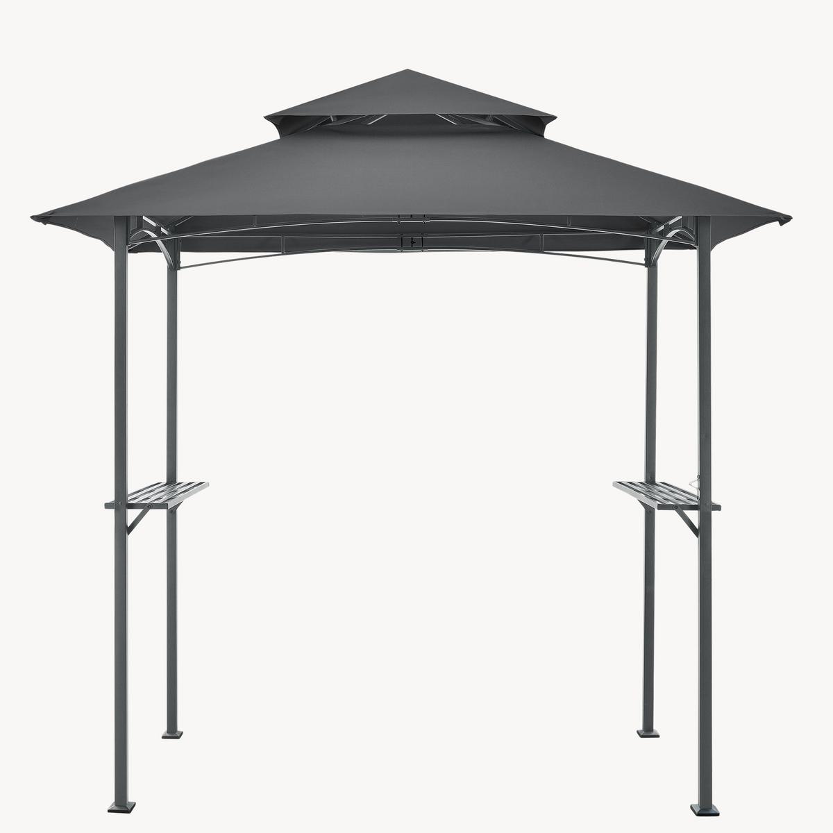 PAVILLON Parga - Dunkelgrau, Kunststoff/Metall (241/250/151cm) - [en.casa]