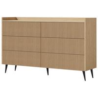 KOMMODE Arysa in Frühlings-Eiche Hellbraun 92/150/41 cm - Eichefarben/Schwarz, Holzwerkstoff/Metall (150/92/41cm) - WFL GROUP