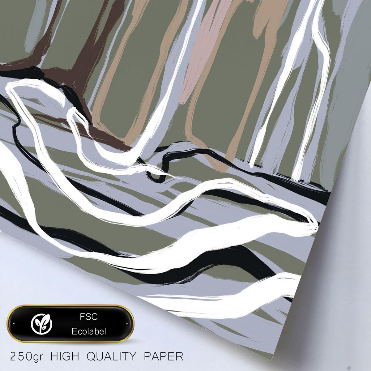 POSTER Set Mit 6 Clift Rahmen In Kulissen Abstracts Ästhetische Dekorative Gemälde Für Ihr Wohnzimmer Zuhause A3 & A4 Rahmen Aus Hellem Holz - Beige, Papier (29/3cm) - Nacnic