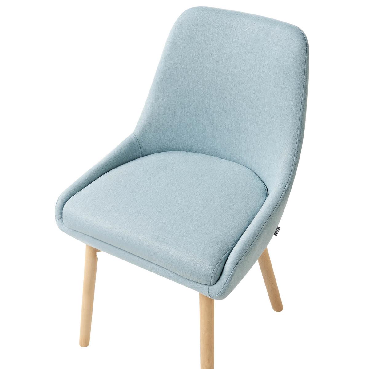 ESSZIMMERSTUHL 2er-Set Hellblau Melfort - Blau/Braun, Textil (49/82/58cm) - Beliani
