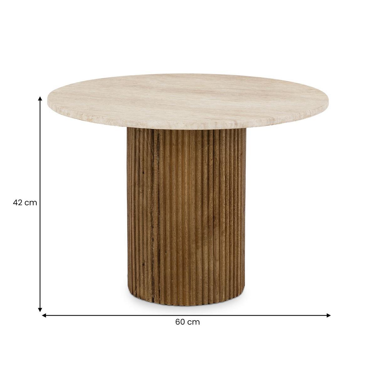 COUCHTISCH MANDI braun/beige - Beige/Braun, Holz/Naturmaterialen (60/60/42cm) - IDIMEX