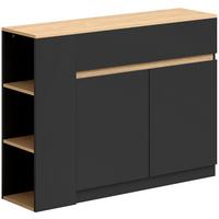 SIDEBOARD Küchenschrank mit Schublade, verstellbare Ablage, Aufbewahrungsschrank - Schwarz, Holzwerkstoff/Metall (29.5/82/110cm) - HOMCOM