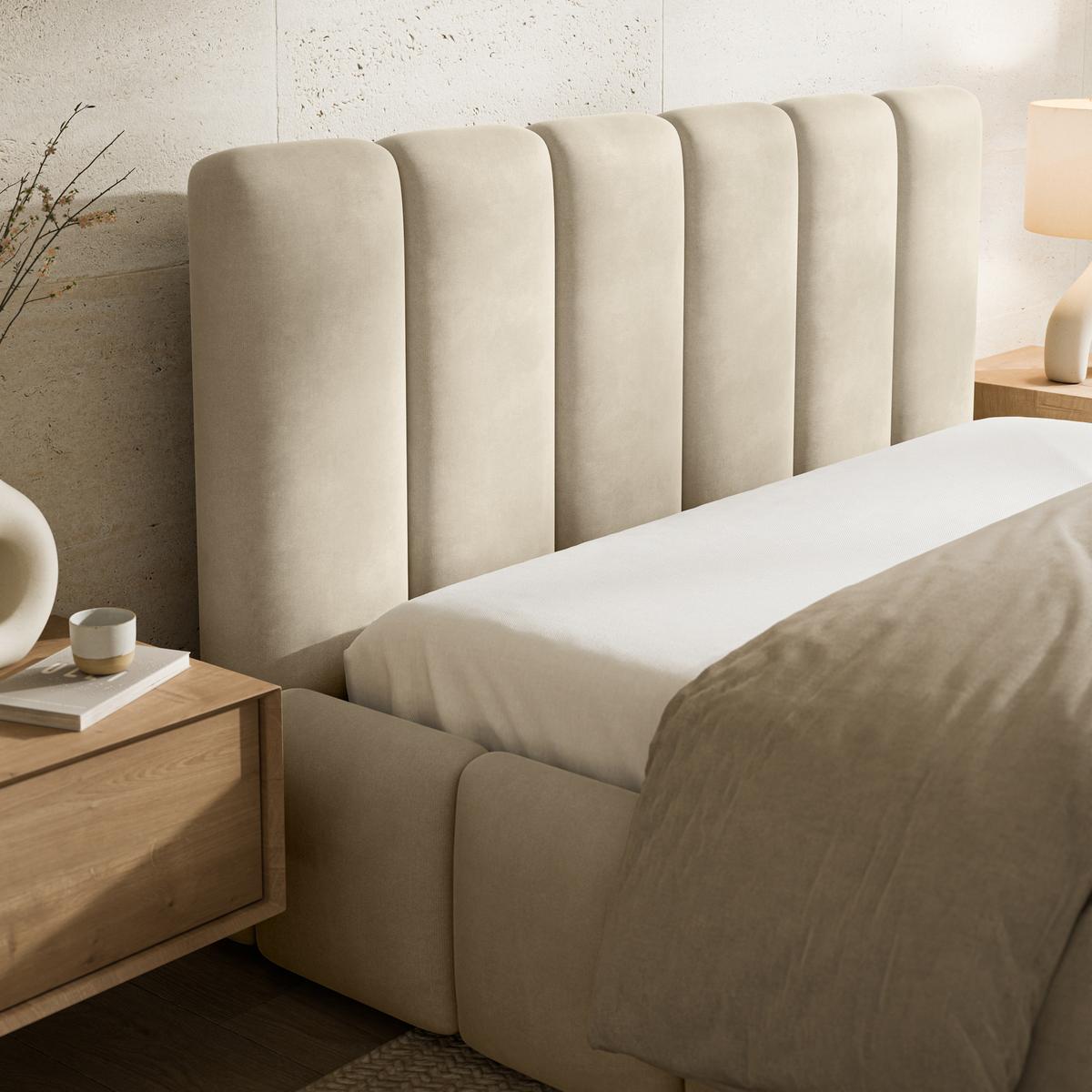 POLSTERBETT RANIS 120x200 cm mit Bettkästen - Beige - Beige, Holz/Textil (120/200cm) - MASSENO