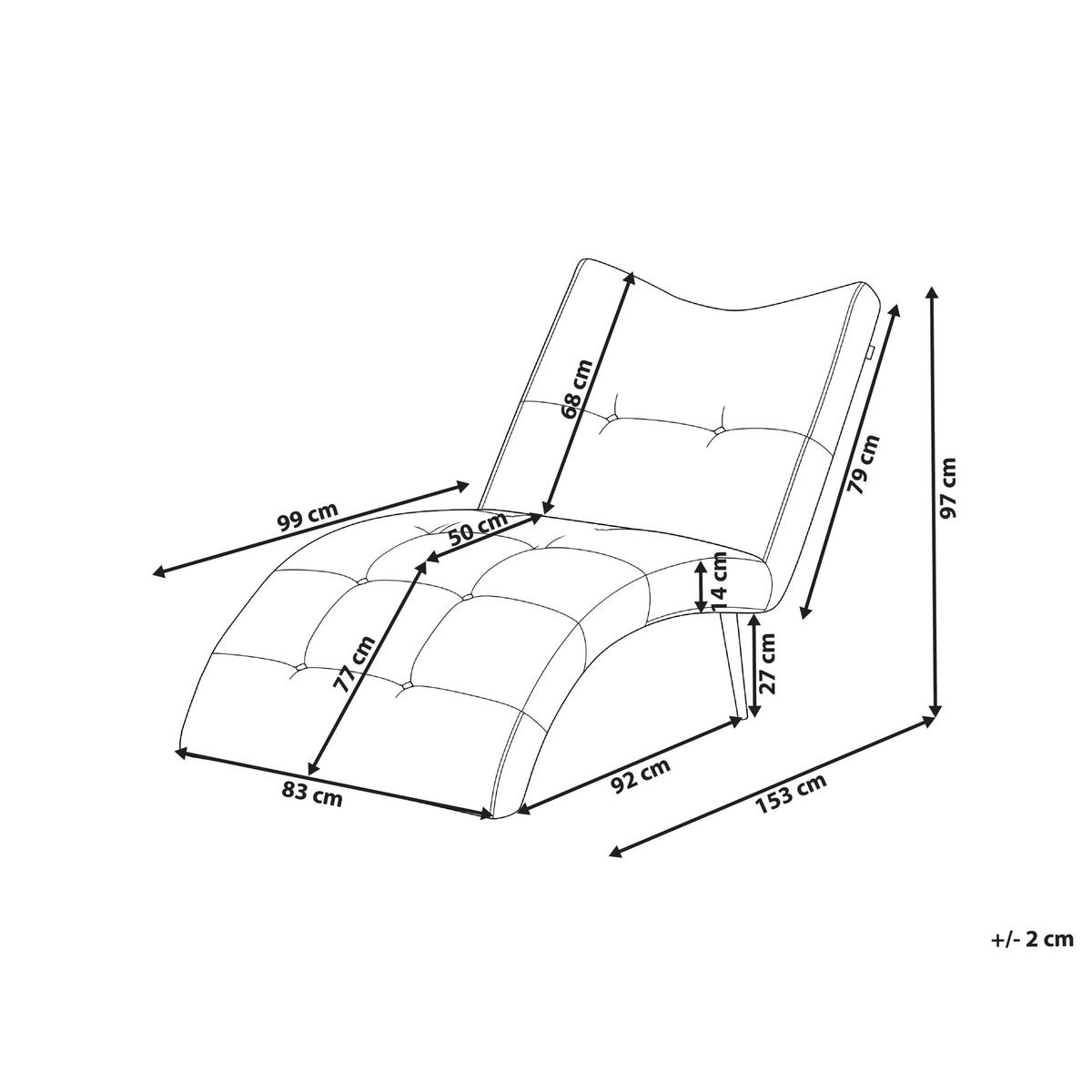 CHAISELONGUE Cord Grün Quilly - Schwarz/Grün, Textil (83/97/153cm) - Beliani