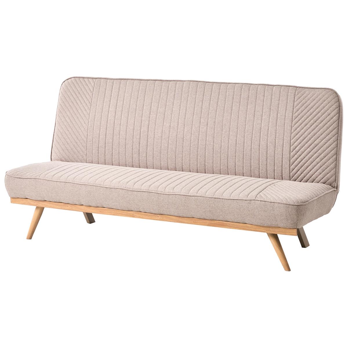 SCHLAFSOFA 2-Sitzer Stoff Hellbraun Kalfafel - Hellbraun/Braun, Textil (191/84/73cm) - Beliani
