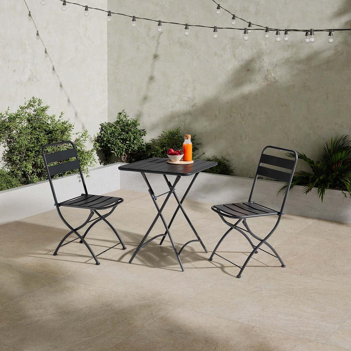 BALKONSET Perla 3-teiliges - Schwarz, Metall - VS Venta-stock