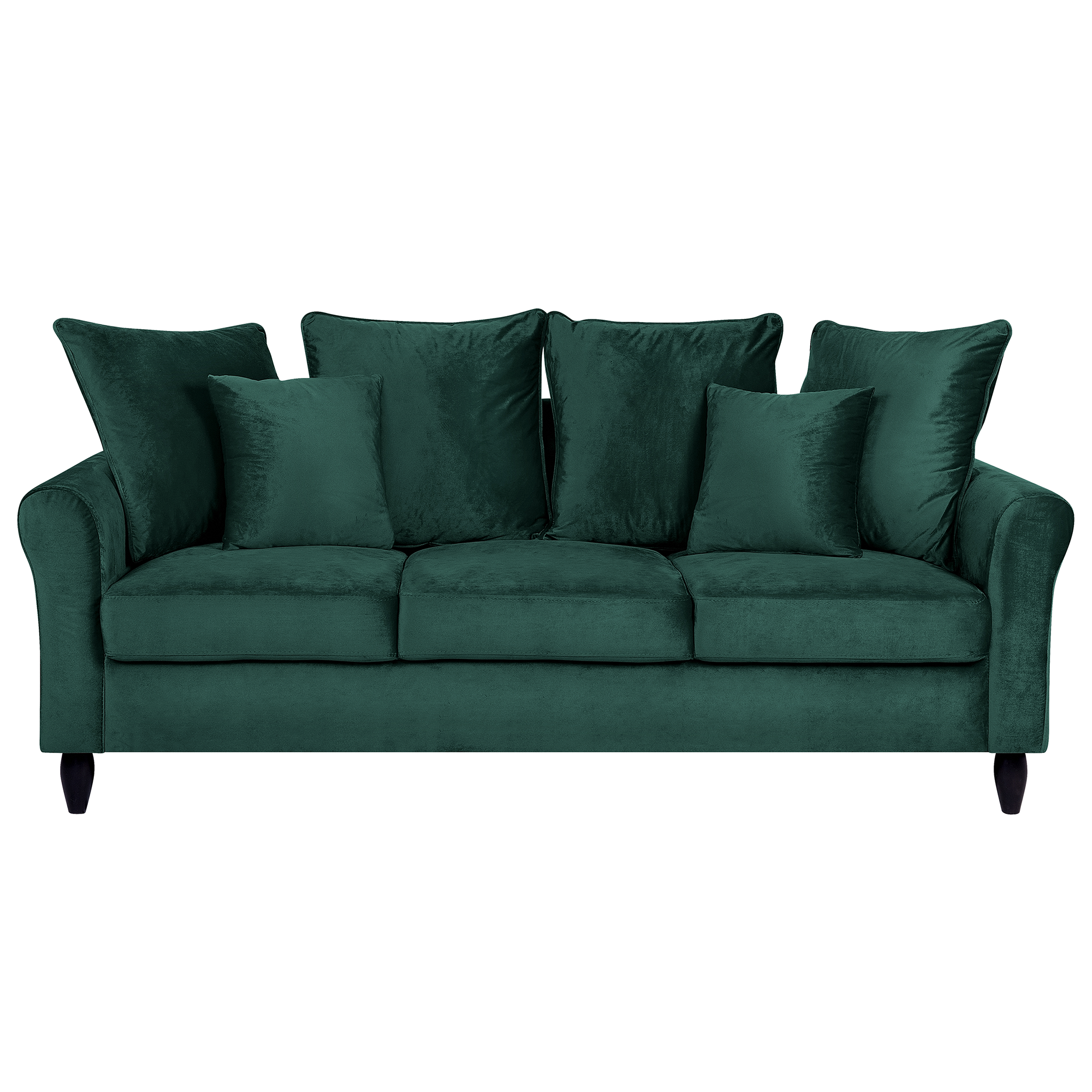 3-SITZER-SOFA Samtstoff Dunkelgrün Bornholm - Dunkelgrün, Textil (197/76/79cm) - Beliani