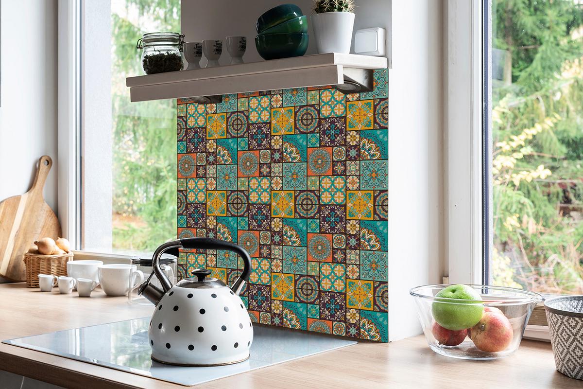 FLIESENAUFKLEBER 9 Stück 30x30 cm selbstklebend Patchwork - Multicolor, Textil (30/1.6/30cm) - TULUP
