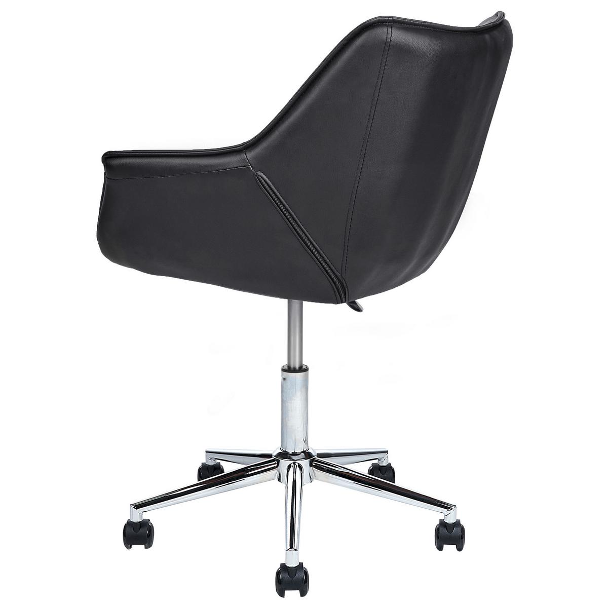 BÜROSTUHL Kunstleder Schwarz Newdale - Schwarz, Textil/Metall (62/79/62cm) - Beliani