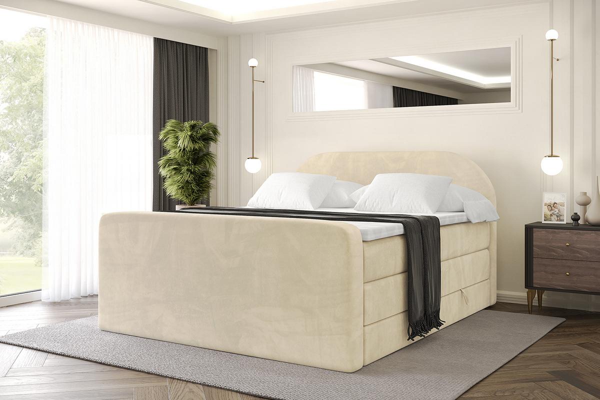 BOXSPRINGBETT mit Matratze und Lattenrost - NOX-Z KING-140x200 - Beige Monolith - Beige, Holzwerkstoff (140/200cm) - ALTDECOR