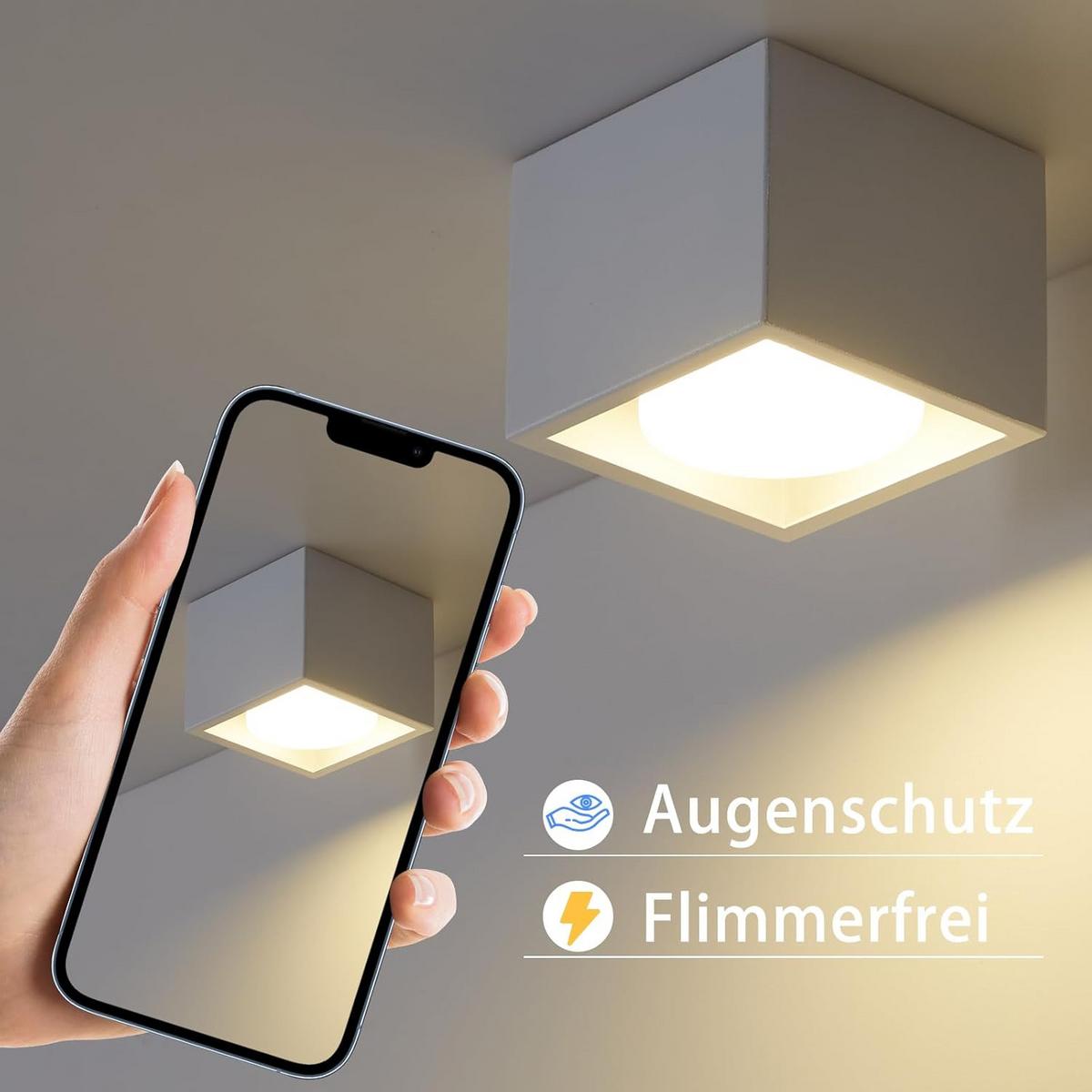 DECKENLEUCHTE Bemerkenswert 10/10/8cm - Weiß, Metall (10/10/8cm) - ZMH