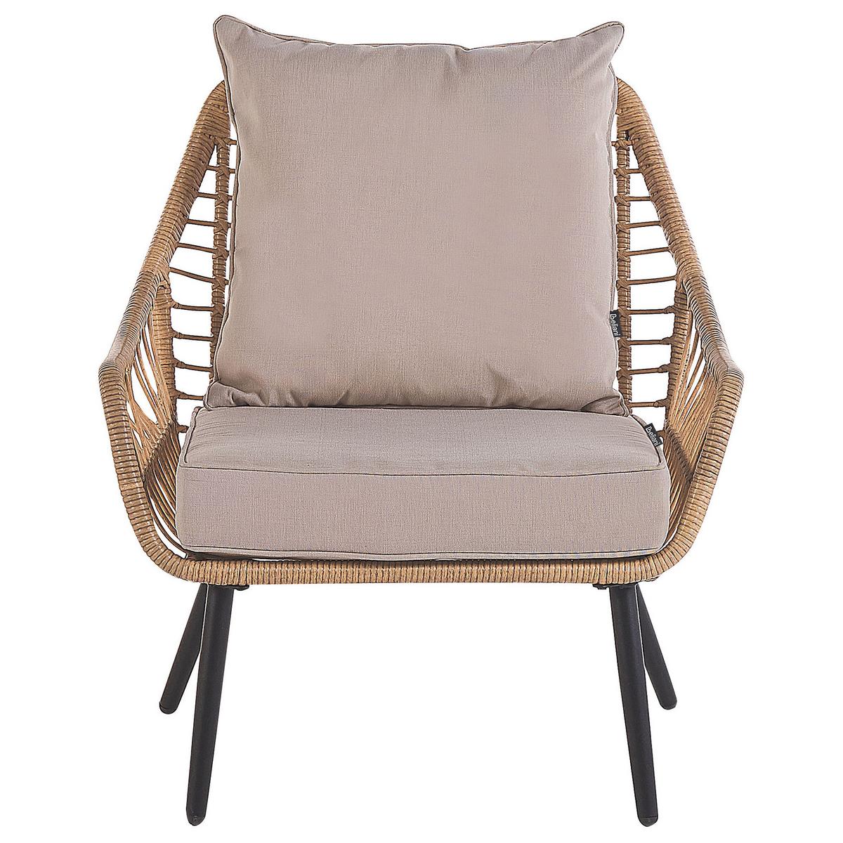 OUTDOOR-KISSENBEZUG Set Beige Laureto - Beige, Textil (56/52cm) - Beliani