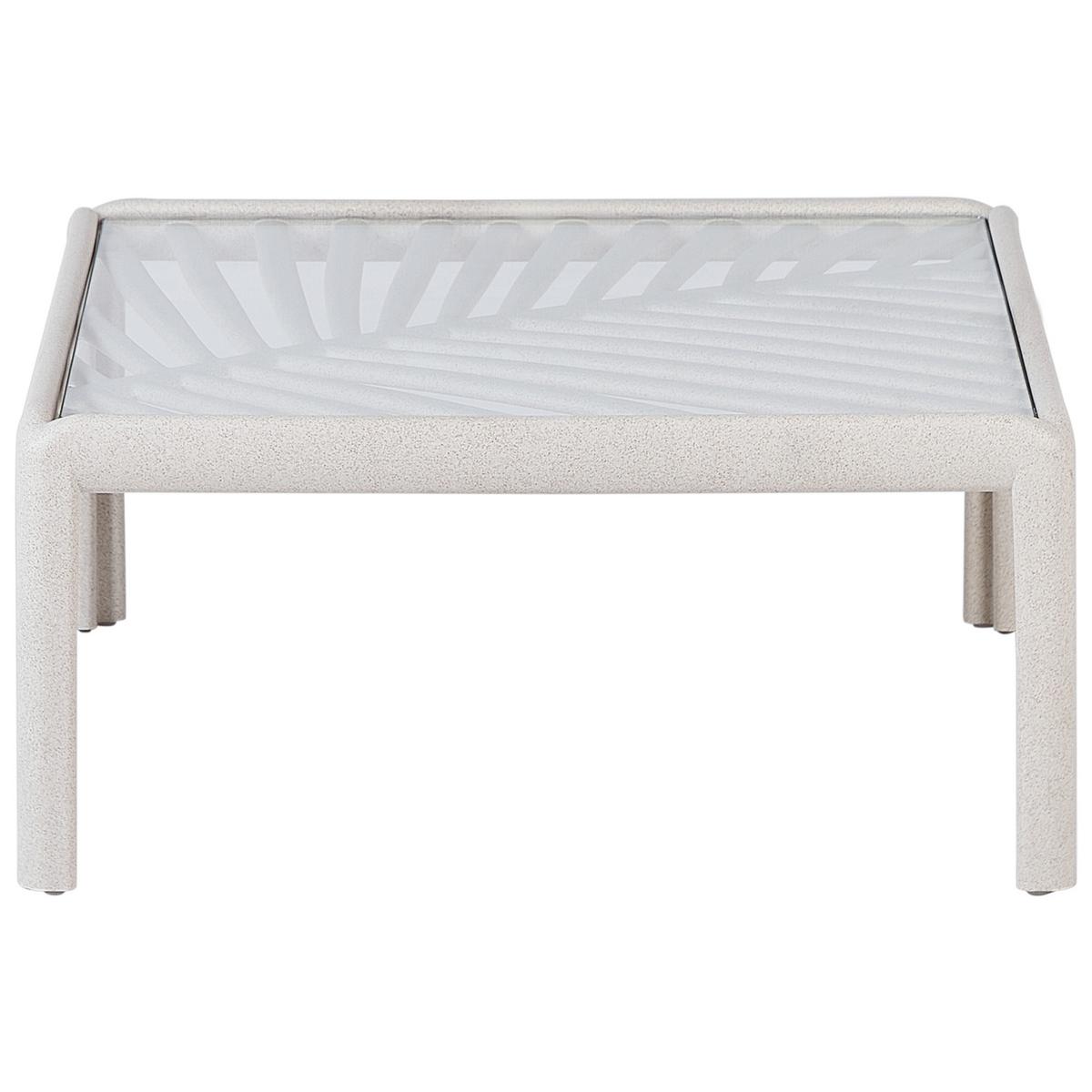 GARTENTISCH Beige Ferretti - Beige, Kunststoff (69/69/32cm) - Beliani