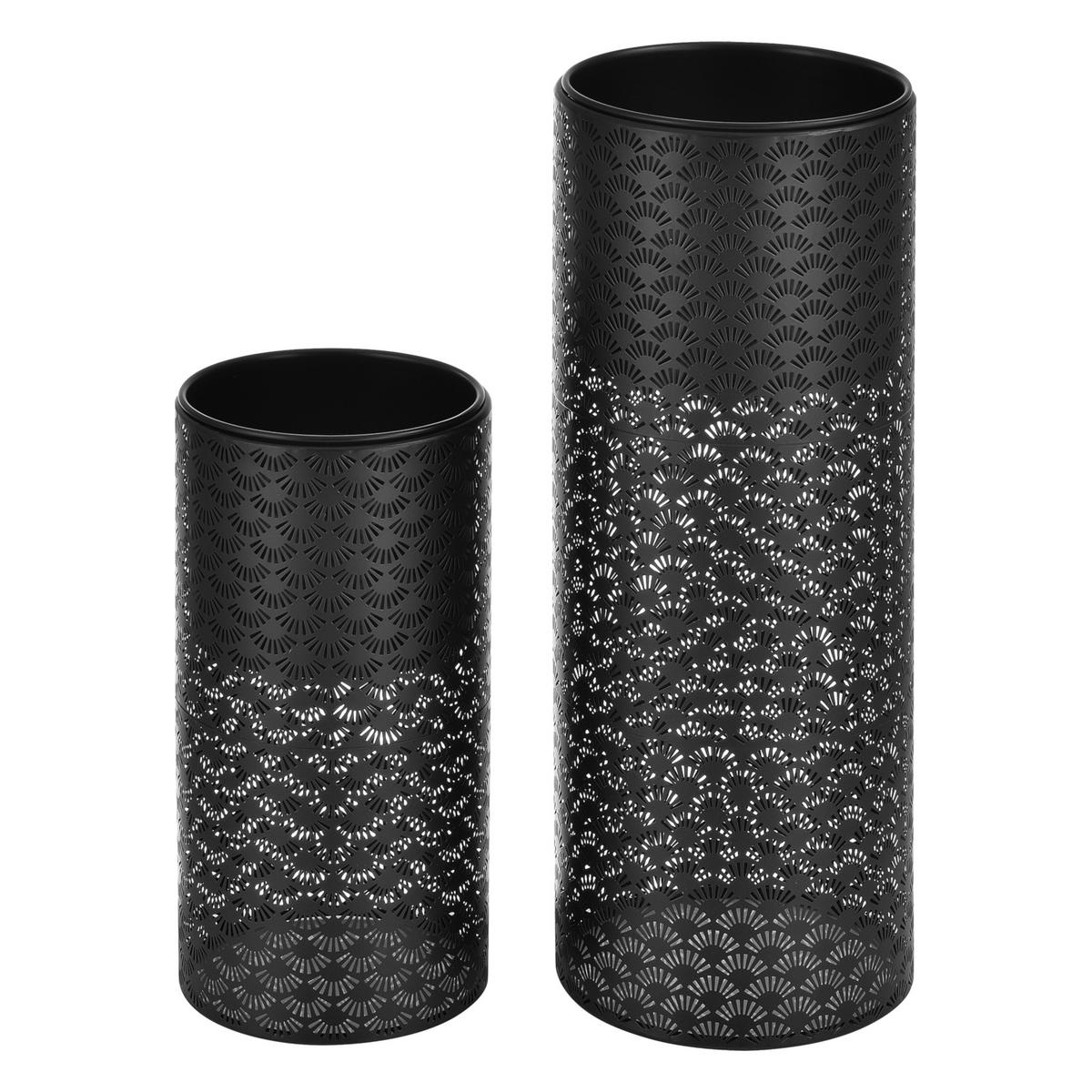 PFLANZENSTÄNDER-SET 2 TLG. Virton - Schwarz, Metall (22.5/29/22.5cm) - [en.casa]