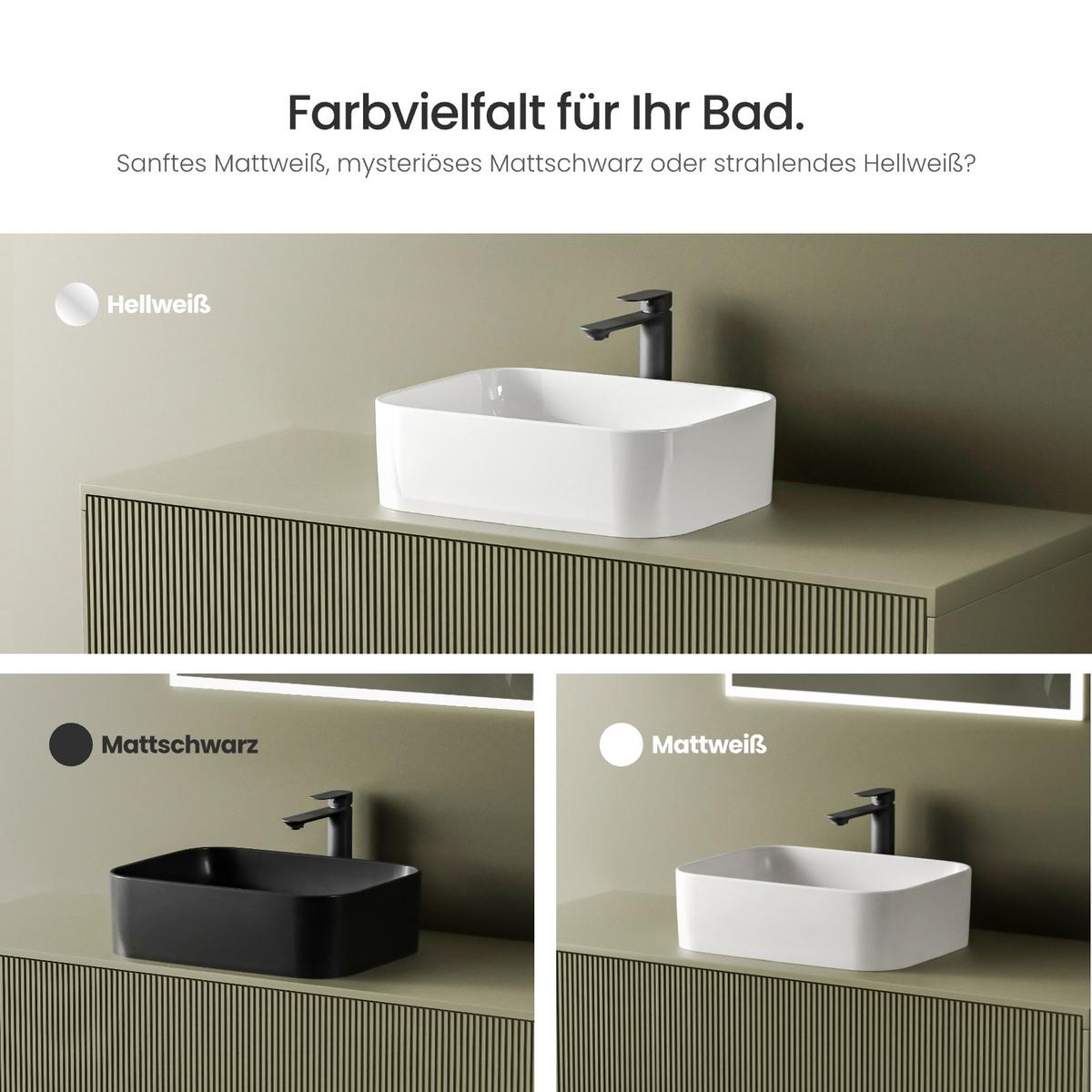 WASCHBECKEN mit pflegeleichter Oberfläche Weiß 60,5/38 cm - Weiß Hochglanz, Keramik (38/15/60.5cm) - EMKE
