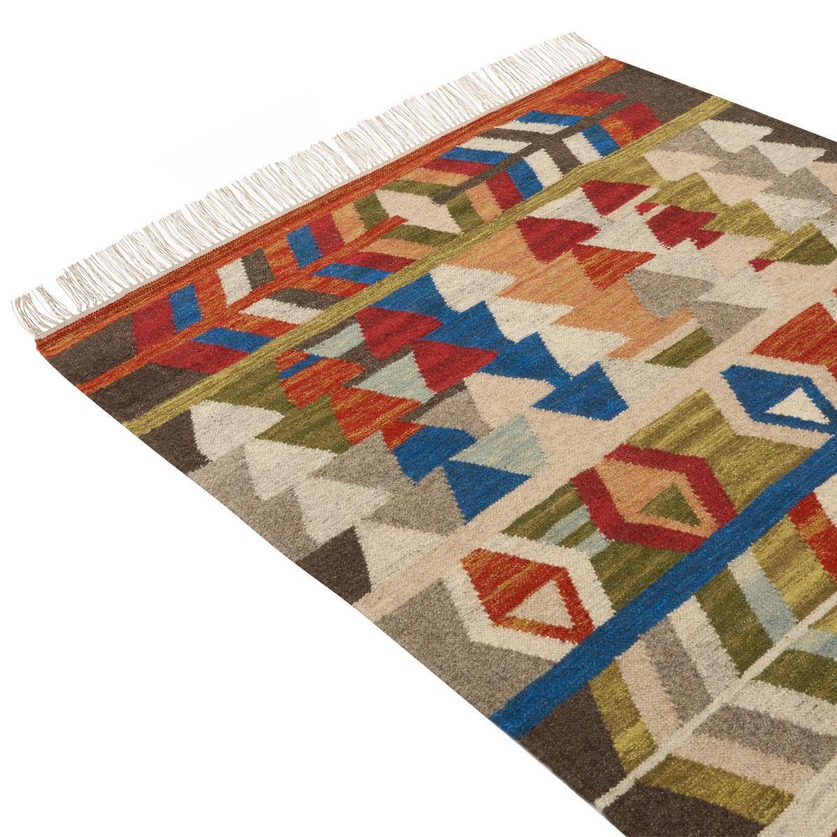 TEPPICH Bunt 140/200 cm Wolle Kelim Kaghsi - Multicolor, Textil (140/200cm) - Beliani