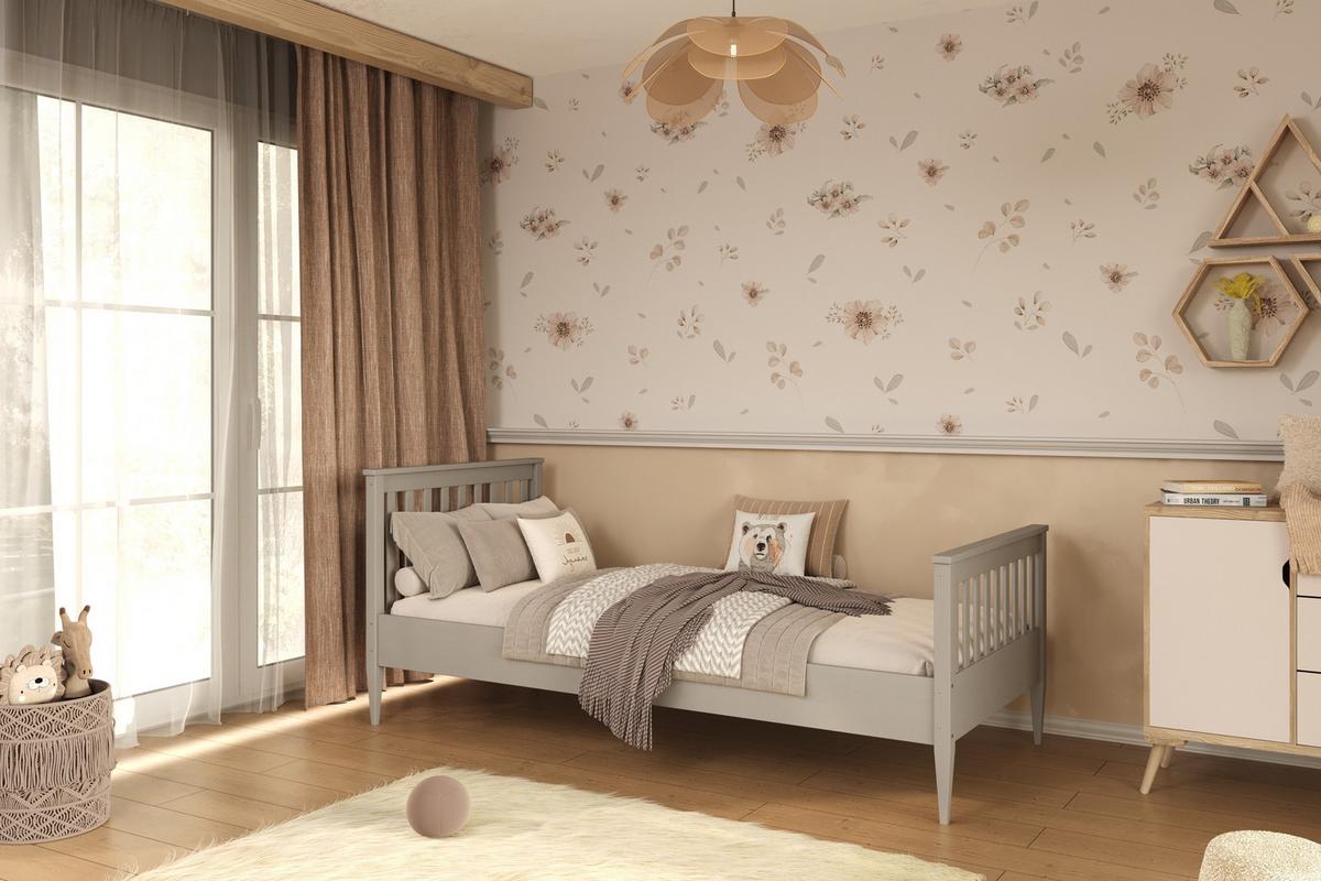 KINDERBETT Igns 80/90 -160/180/200 cm Grau 90/200 - Grau, Holz (90/200cm) - RAUMHIRSCH FURNITURE