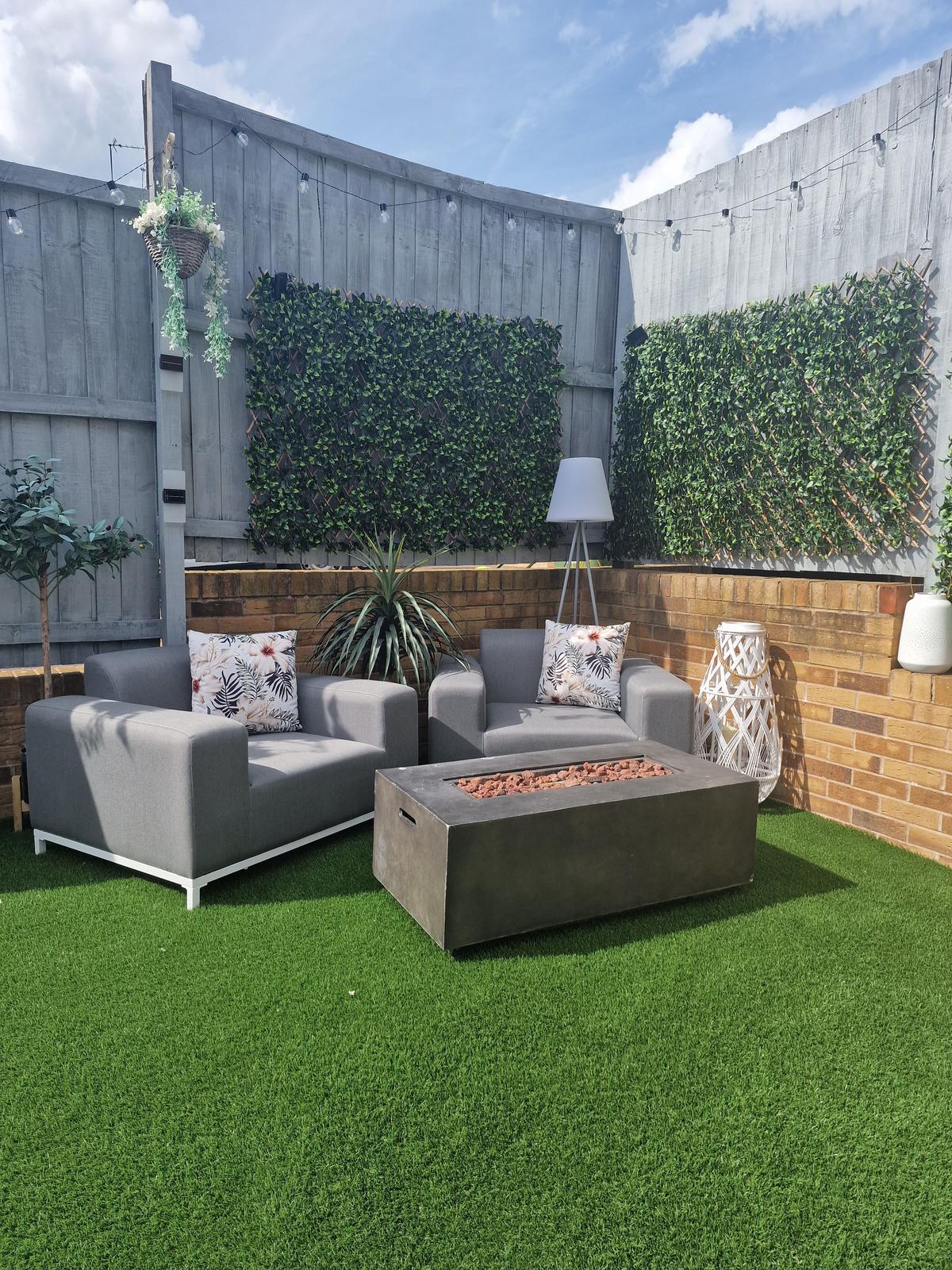 GARTENSESSEL 2er-SET grau/weisses Gestell Rovigo - Weiß/Grau, Textil (105/68/84cm) - Beliani