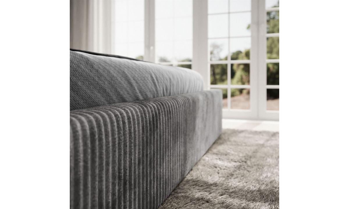 POLSTERBETT TILIA 180x200 cm Tilia 90, 34 Holzlatten, Kopfteil 95 cm - Grau, Textil (180/200cm) - Lookway