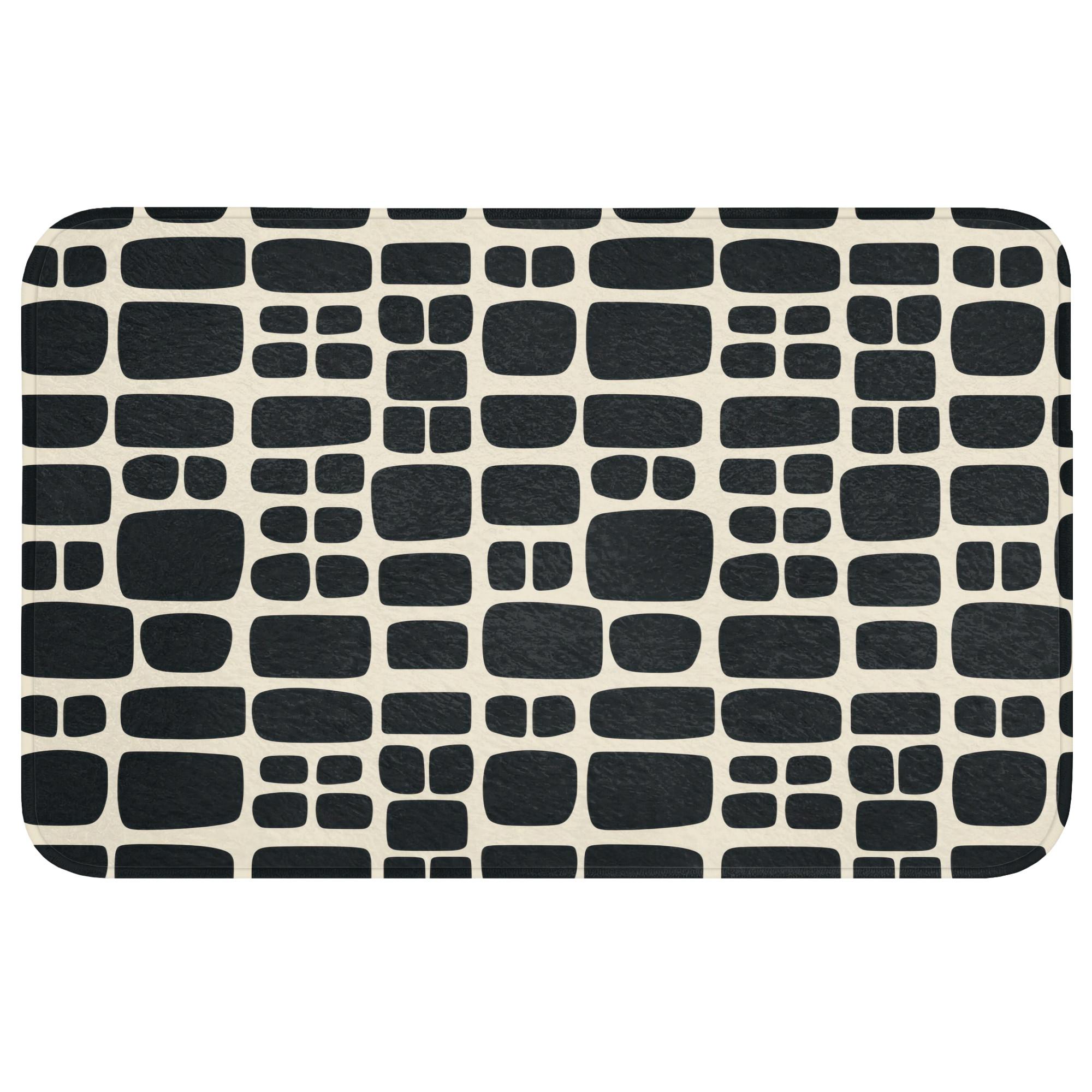 BADEMATTE Modern - Bio - Schwarz Badvorleger 80x50 cm - Anthrazit, Textil (80/50cm) - OnlyWow