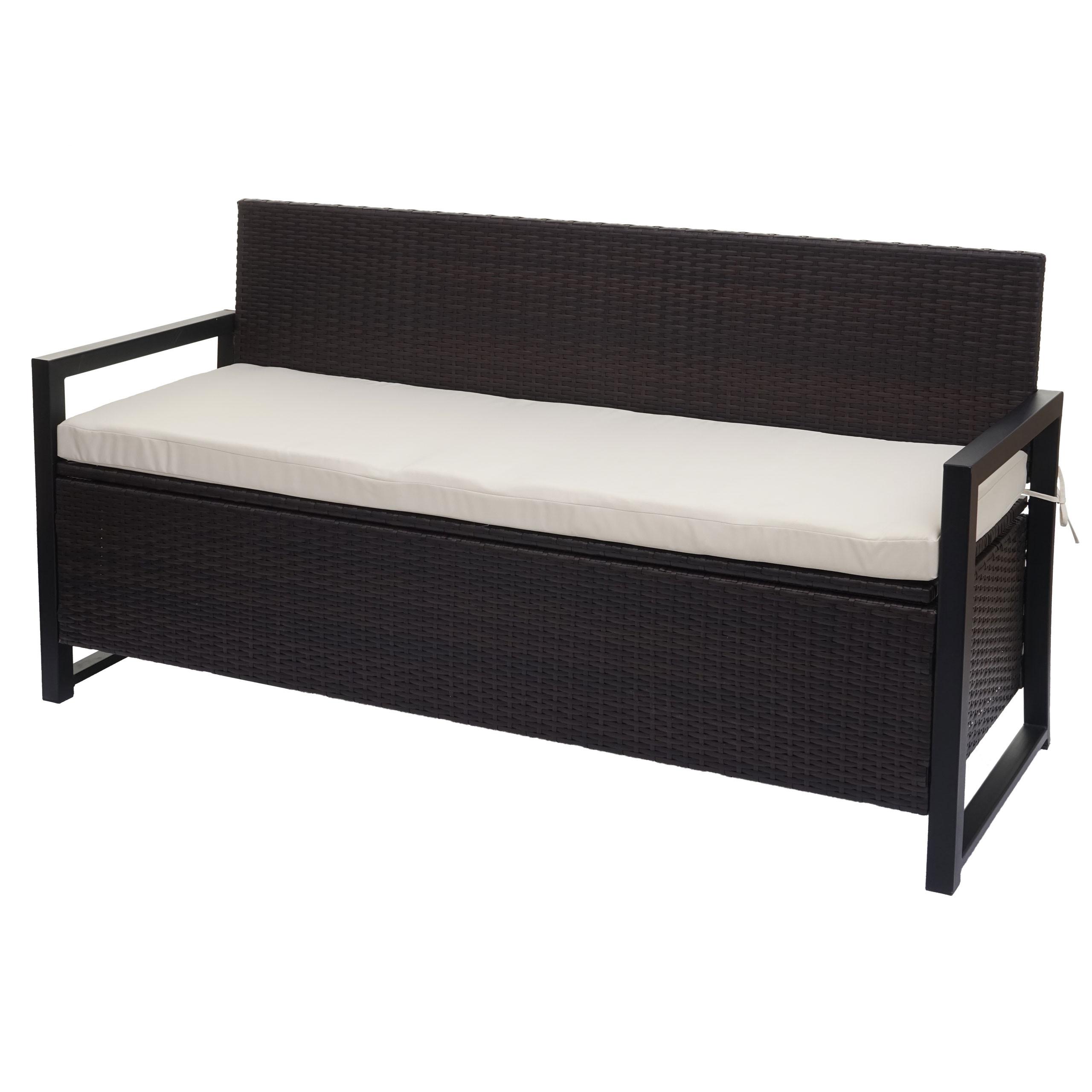 SITZBANK Braun, Cremeweiß - Braun/Weiß, Kunststoff (164/87/57cm) - MCW