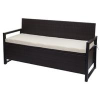 SITZBANK Braun, Cremeweiß - Braun/Weiß, Kunststoff (164/87/57cm) - MCW