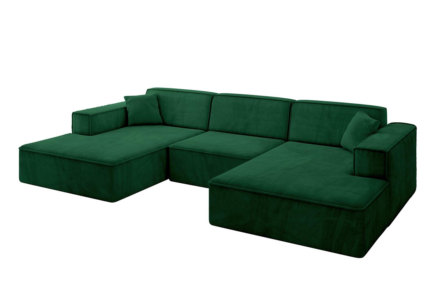 WOHNLANDSCHAFT IREA-U1-v4 - 303x171x79 cm Grün - Grün, Holzwerkstoff/Textil (303/79/171cm) - ALTDECOR
