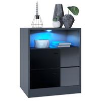 KOMMODE Pino Fronten in Schwarz Hochglanz - Schwarz Hochglanz, Holzwerkstoff (56/67.5/36cm) - Vladon