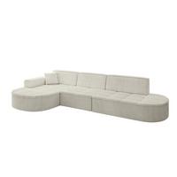 ECKSOFA Ottomane Links TARO-L2 - 328x171x79,5 cm Creme - Hellgrau/Creme, Holzwerkstoff/Textil (328/171cm) - ALTDECOR