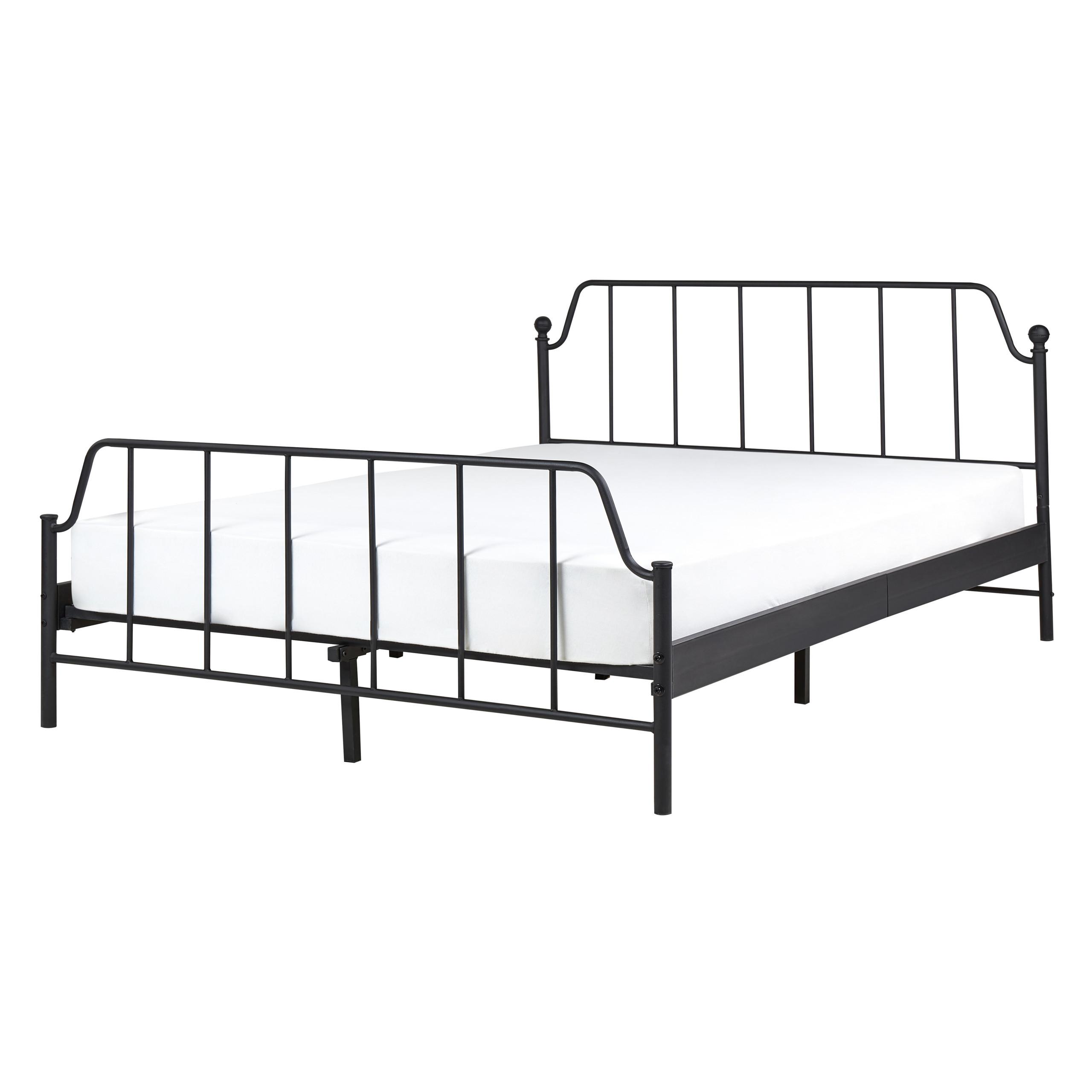 BETT mit Lattenrost 140x200 cm Schwarz Mauressac - Schwarz, Metall (140/200cm) - Beliani