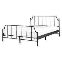 BETT mit Lattenrost 140x200 cm Schwarz Mauressac - Schwarz, Metall (140/200cm) - Beliani