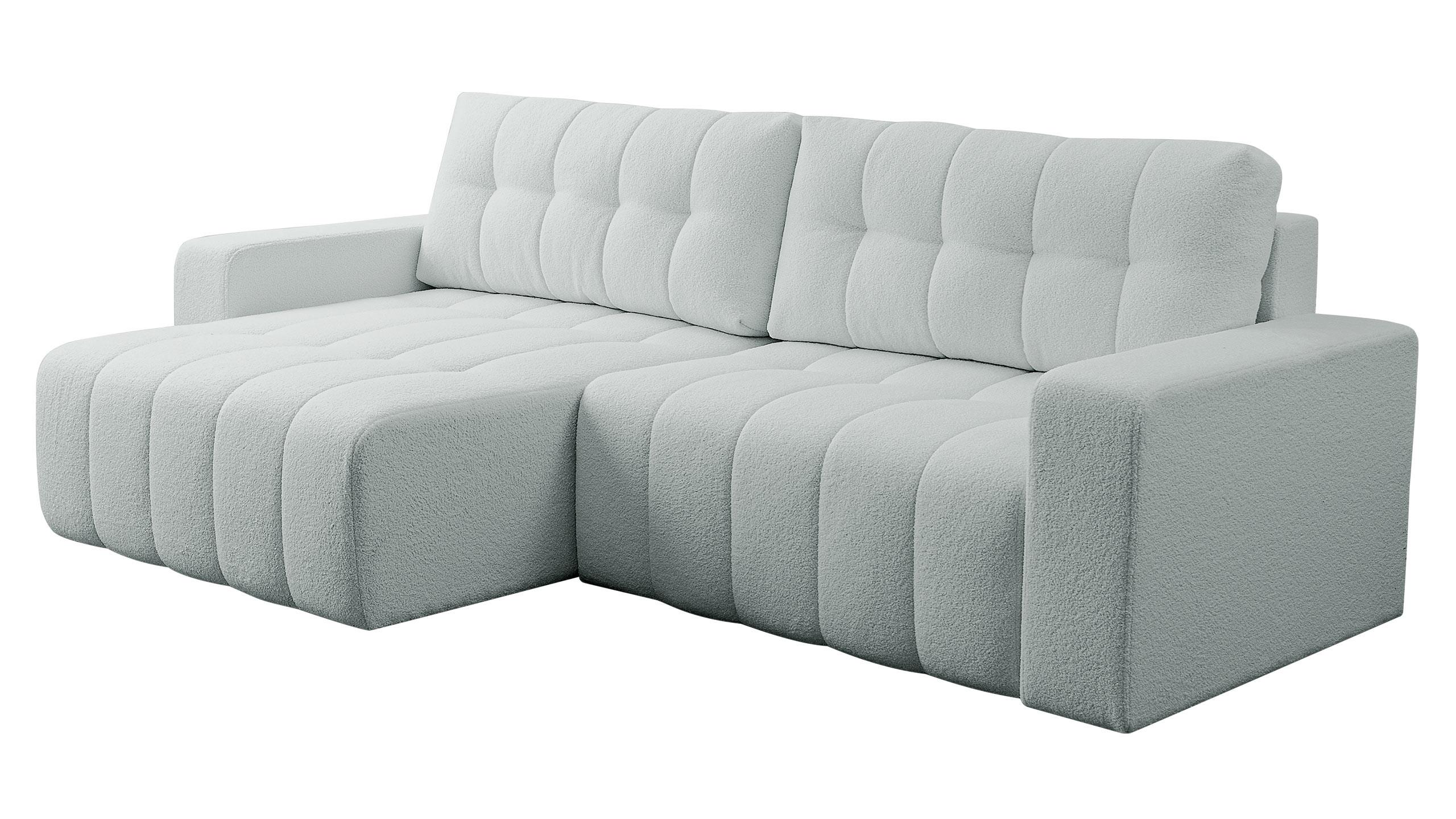 ECKSOFA Masone - Hellgrau/Schwarz, Holz/Kunststoff (245/143cm) - MIRJAN24