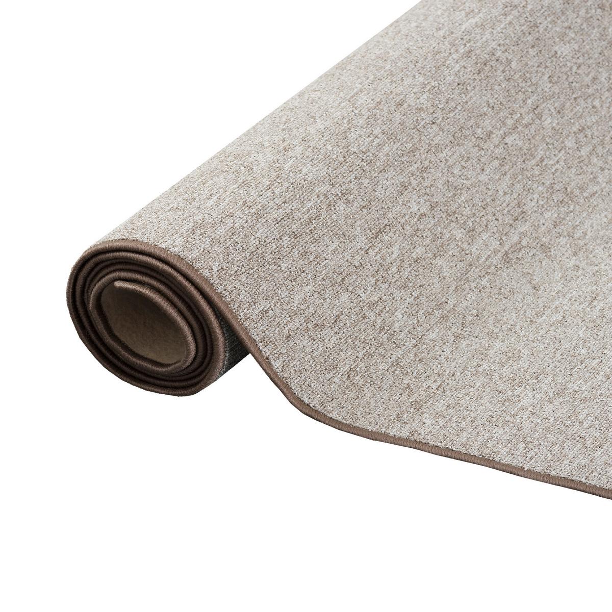 FEINSCHLINGEN VELOUR TEPPICH STRONG - Taupe, Textil (133/133cm) - Snapstyle