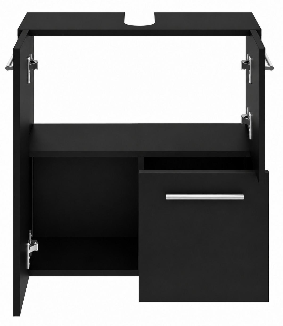 WASCHBECKENUNTERSCHRANK Mars Schwarz - 60 x 30 x 60 cm - Schwarz, Holz (60/60/30cm) - Badplaats