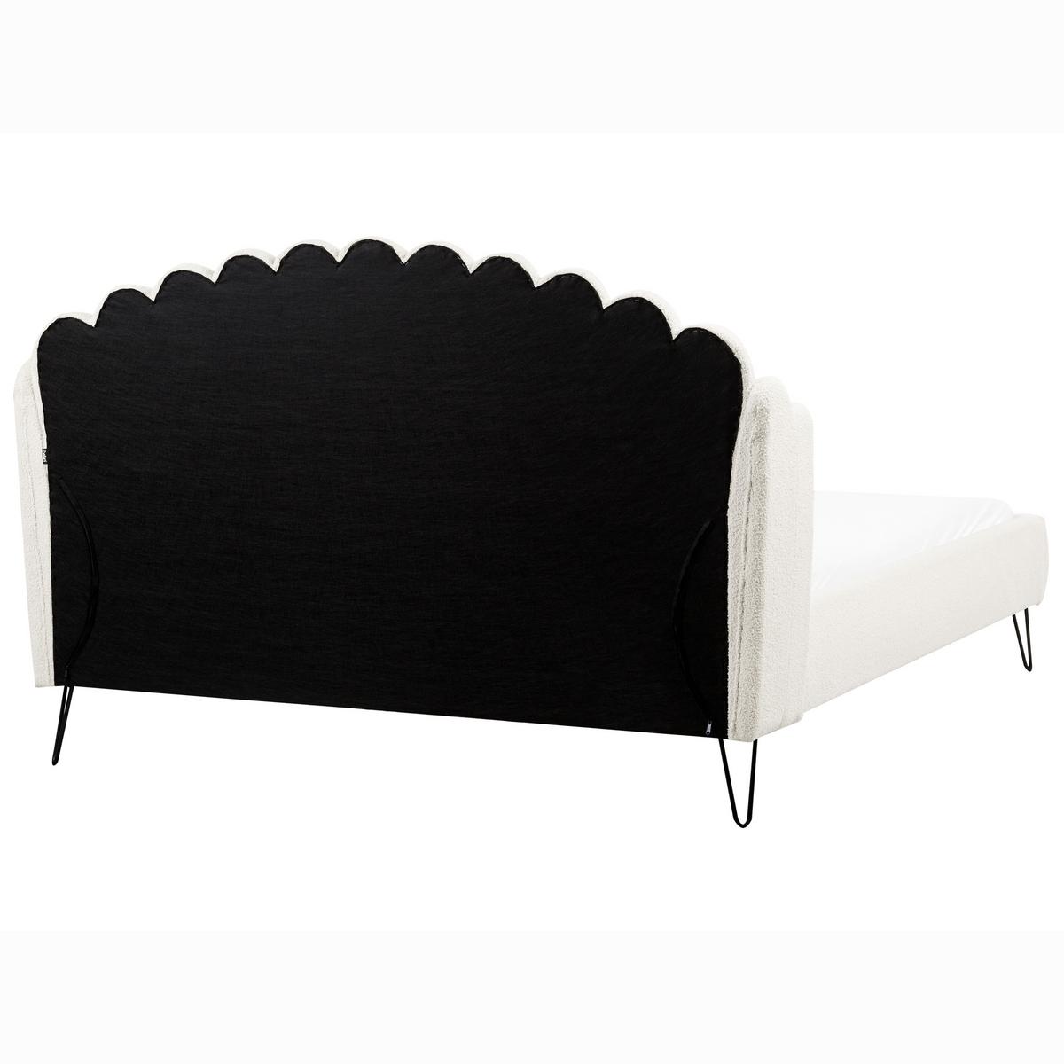 POLSTERBETT mit Lattenrost 180x200 cm Weiß Ambillou - Creme, Textil (180/200cm) - Beliani