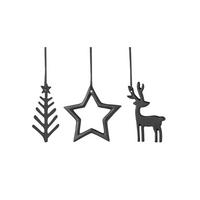 DEKO-HÄNGER Christmas Chic schwarz 3-tlg. - Schwarz, Metall (10.5/2.5/10.5cm) - Villeroy & Boch
