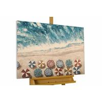 ACRYLBILD HANDGEMALT 100/75 cm - Blau, Holz/Textil (100/75cm) - KUNSTLOFT