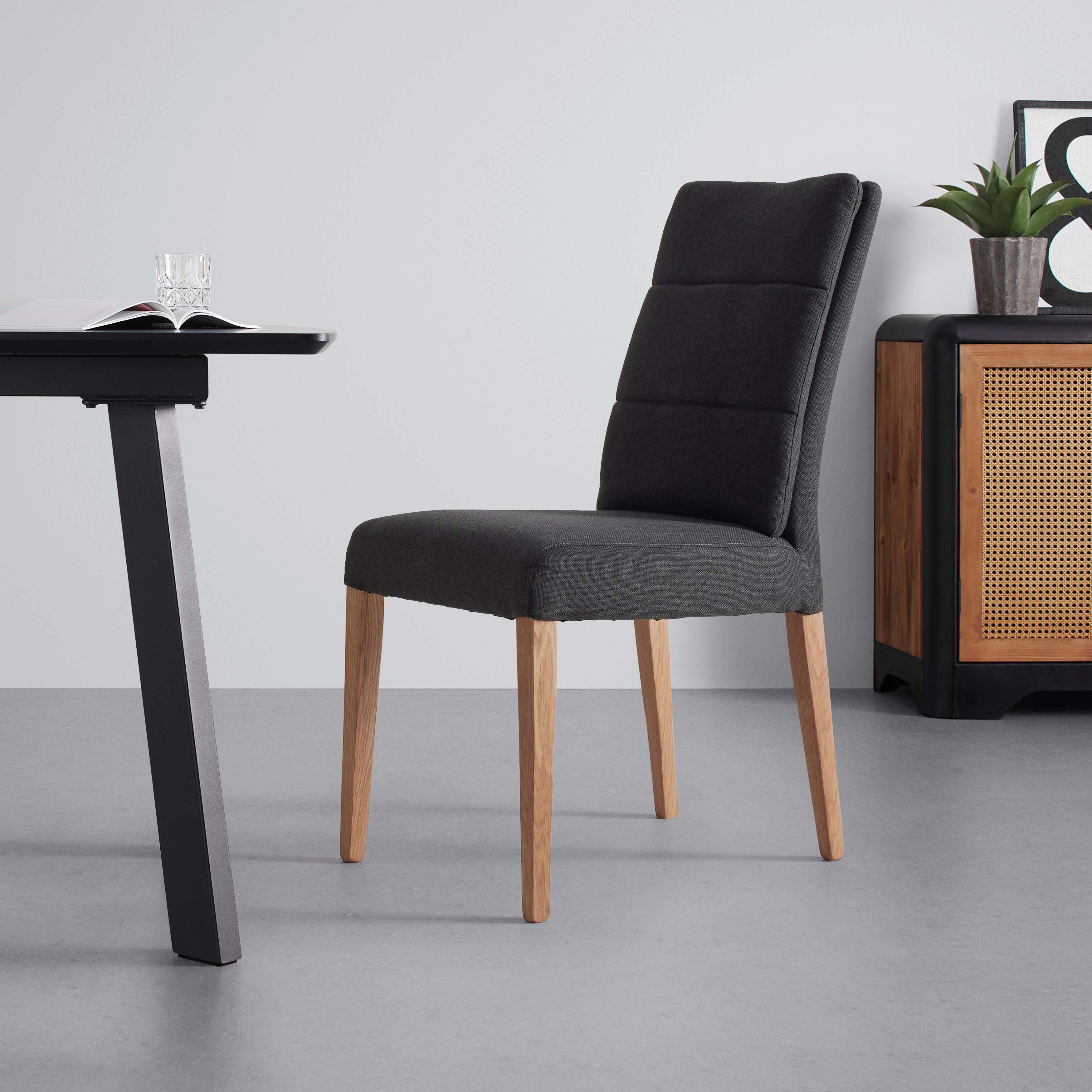 Günstiger Stuhl Anthrazit mit Eichen-Gestell