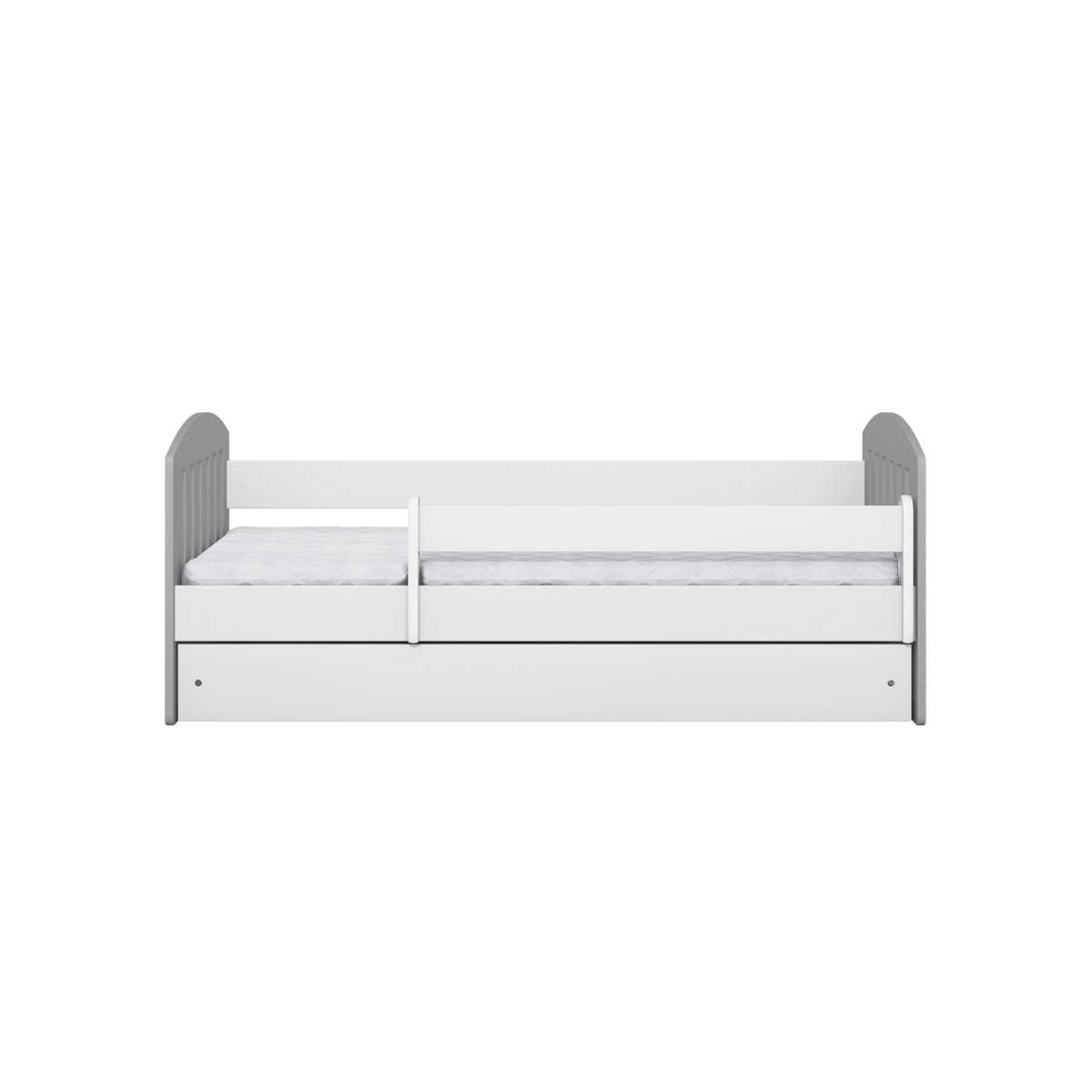 KINDERBETT CLASSIC mit Schublade und Matratze Grau 90/65/184 - Grau, Holzwerkstoff (80/180cm) - RAUMHIRSCH FURNITURE