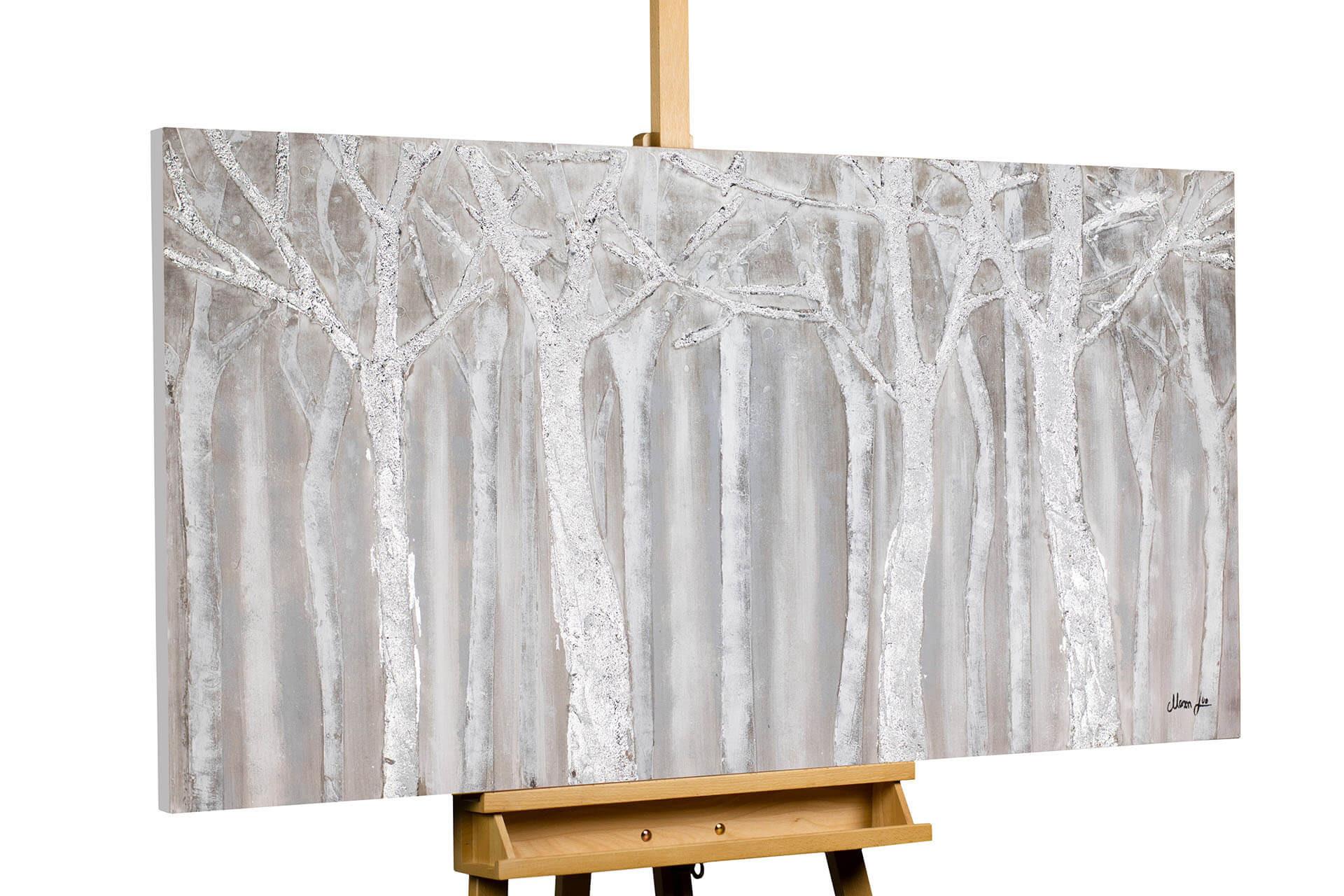 ACRYLBILD HANDGEMALT 120/60 cm - Grau, Holz/Textil (120/60cm) - KUNSTLOFT