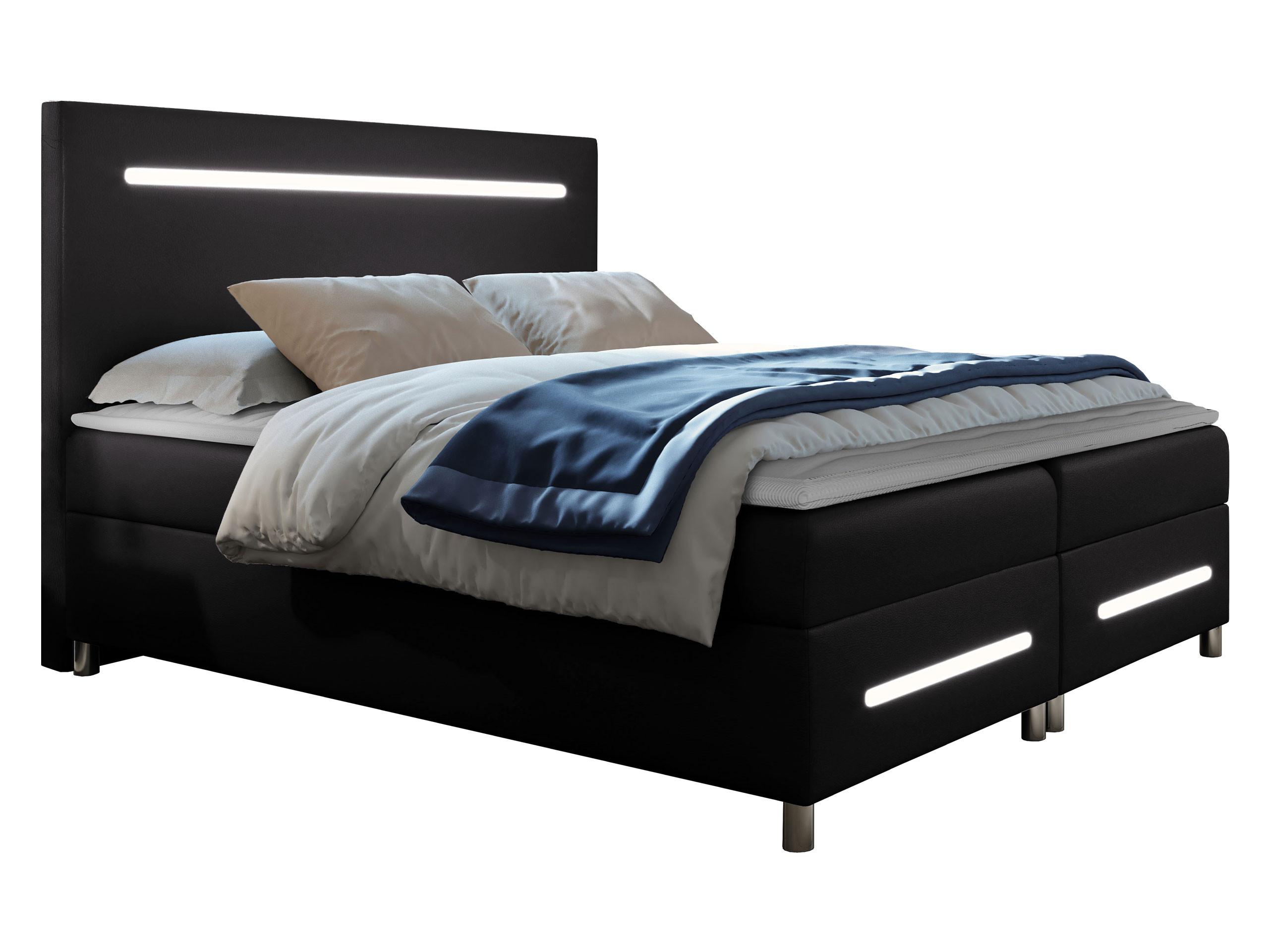 BOXBETT Enter LED - H3 - Schwarz, Holz (180/200cm) - MIRJAN24