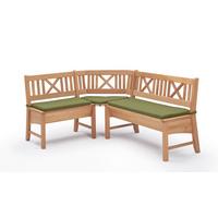 ECKBANK Deborah 204 x 224 x 87 Massivholz Buche lackiert/Grün - Buchefarben/Grün, Holz (204/224cm) - 58aufmkessel