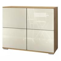 KOMMODE Rova Creme Hochglanz - Creme, Holzwerkstoff (92.5/75.5/35cm) - Vladon