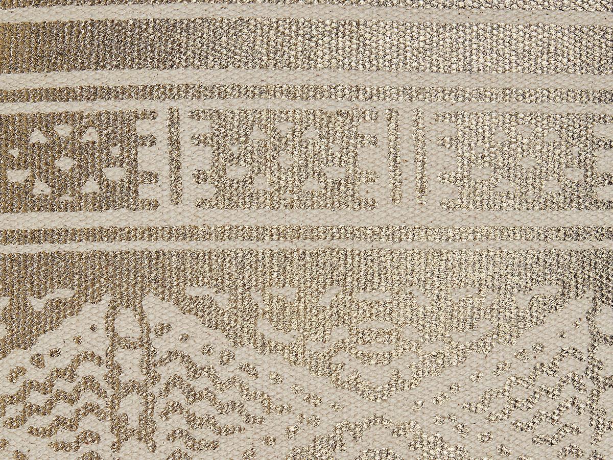 DEKOKISSEN 2er-Set Gold 50/50 cm Oujda - Goldfarben, Naturmaterialien/Textil (50/50cm) - Beliani