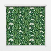 INNENROLLO - Fensterrollo - Rollo - 140x140 cm - Grüne Blätter - Grün, Kunststoff (140/140/0.5cm) - TULUP